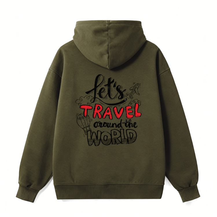 Let's Travel Around the World Classic Hoodie - Image 5