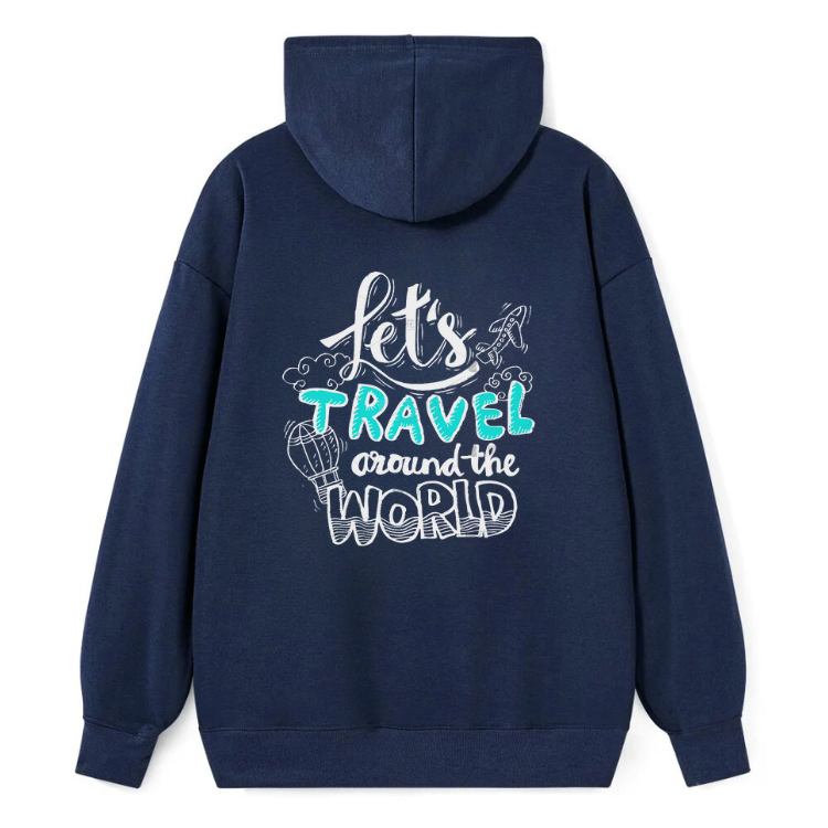 Let's Travel Around the World Classic Hoodie - Image 4