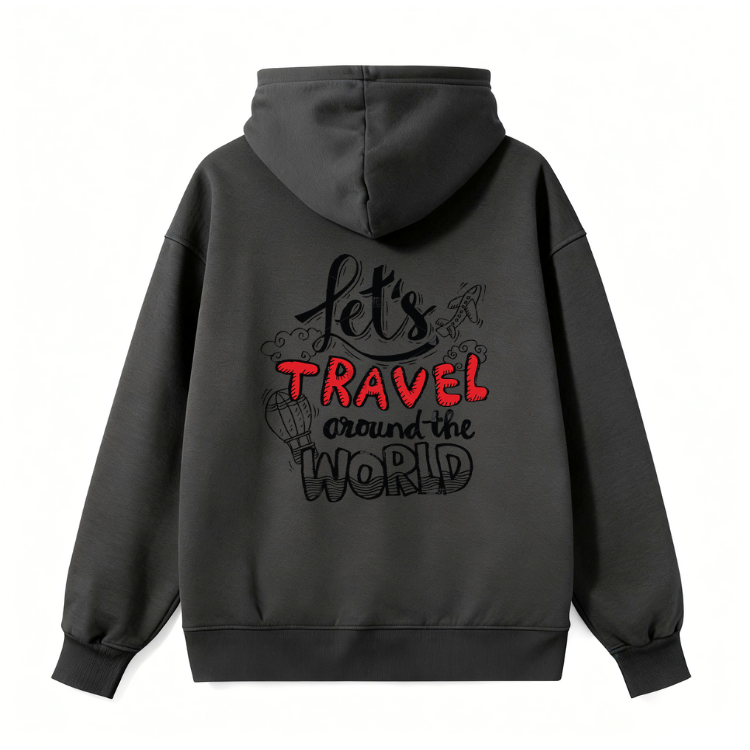 Let's Travel Around the World Classic Hoodie - Image 3