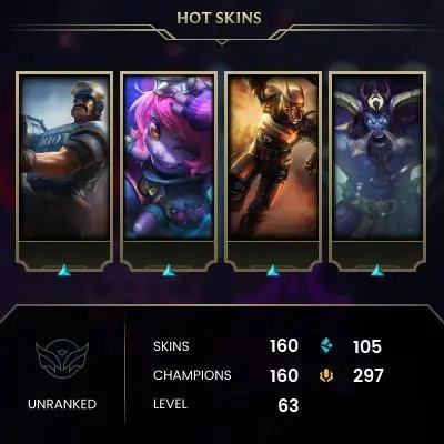 LEAGUE OF LEGENDS | NA SERVER/160 SKIN/2010 CREATED ACC/UFO CORKI-JUDGEMENT KAYLE/2012-2013 ULTRA RARE ICONS-FULL ACCESS-CHANGEABLE MAIL AND PASSWORD-