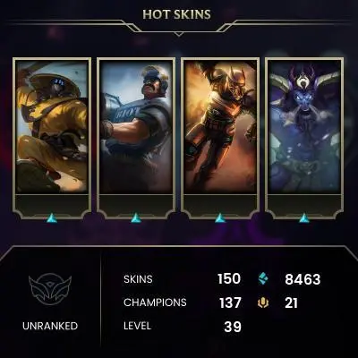 LEAGUE OF LEGENDS | NA | Unranked | Jax Pax, Sivir Pax, Championship Riven (2012 and 2016) | FULL-ACCCESS |