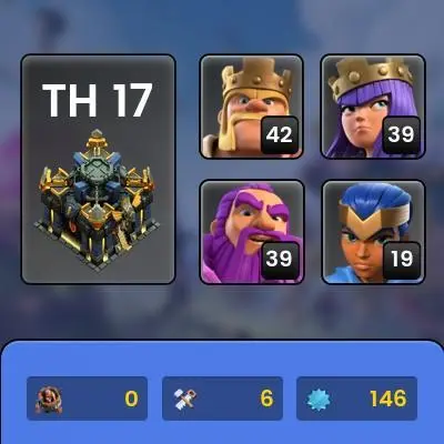 Town hall 17 Xp 146, cheap price, C4614