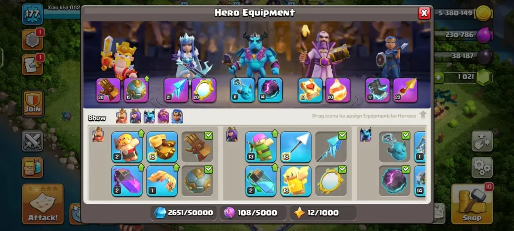 Clash Of Clans |Town hall 17 Xp 177, 7 equipment epic, C4608 - Image 2