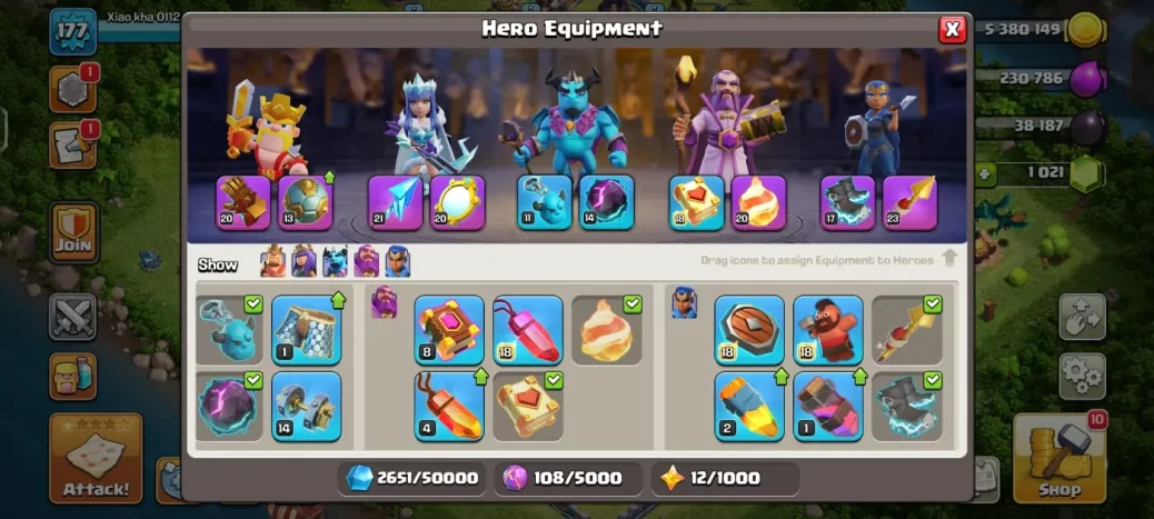 Clash Of Clans |Town hall 17 Xp 177, 7 equipment epic, C4608 - Image 3
