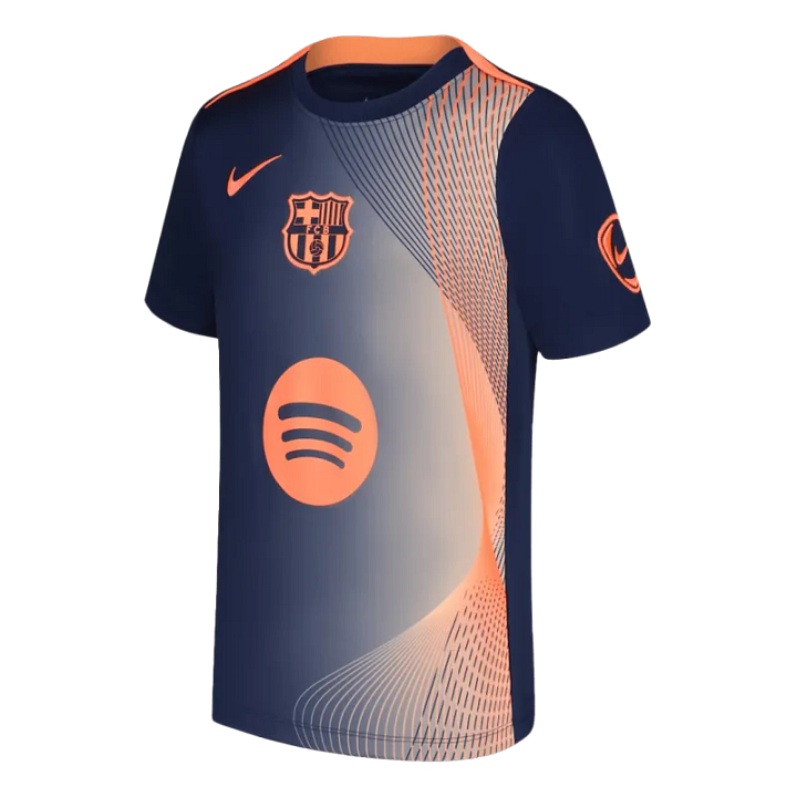 Barcelona Pre-Match Soccer Jersey 2025/26 Orange&Black