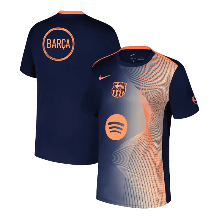 Barcelona Pre-Match Soccer Jersey 2025/26 Orange&Black - Image 3